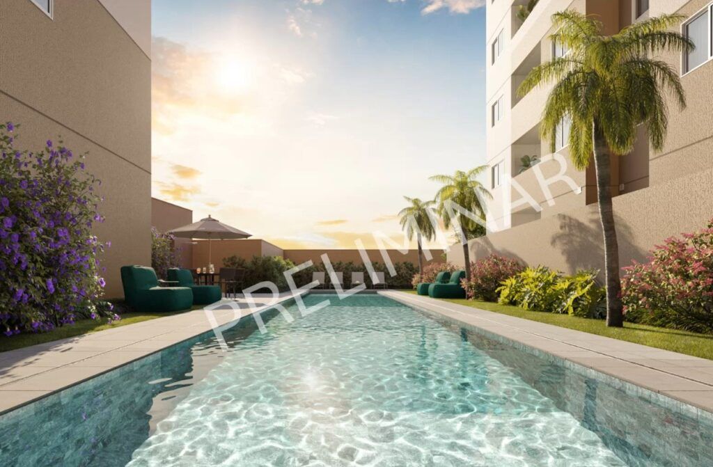 NOVVO Estação Largo Treze, piscina com deck e paisagismo