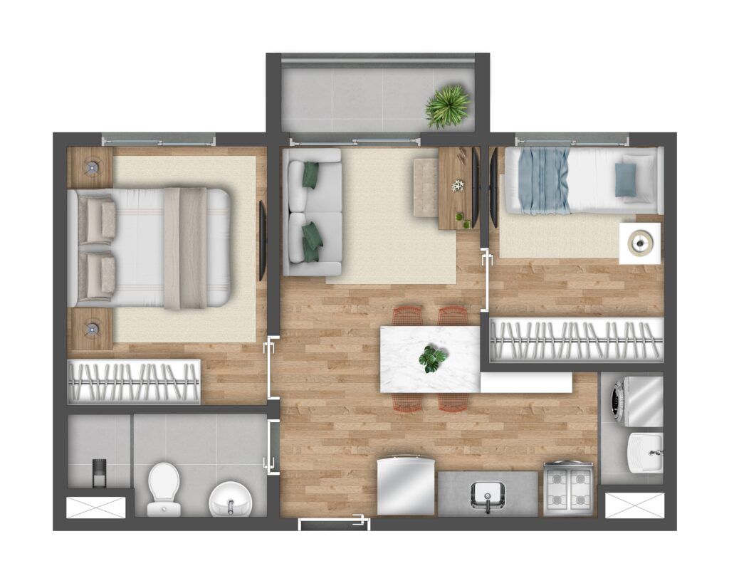 VIBRA Paes de Barros - Planta de 37m² - Minha Casa Minha Vida na Mooca - iApartamentos CONQUISTA