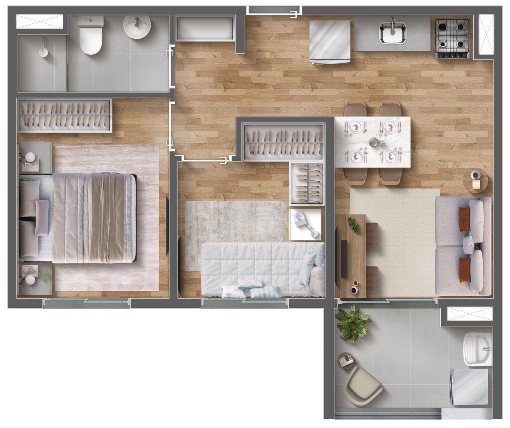VIBRA Paes de Barros - Planta de 40m² - Minha Casa Minha Vida na Mooca - iApartamentos CONQUISTA