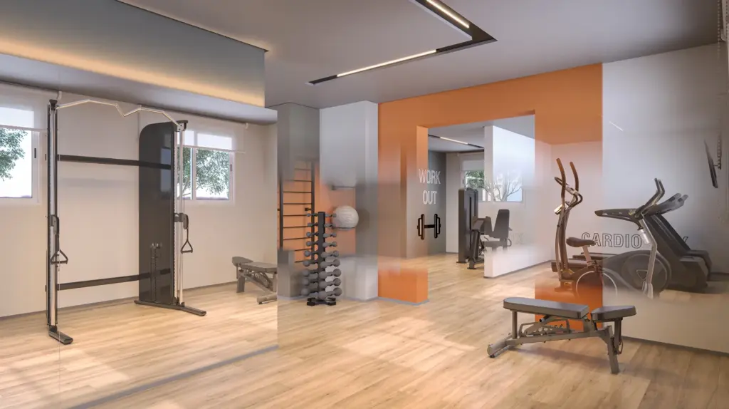 Vibra Origem Mooca, academia equipada com esteiras e estação de musculação, iApartamentos CONQUISTA, Mooca