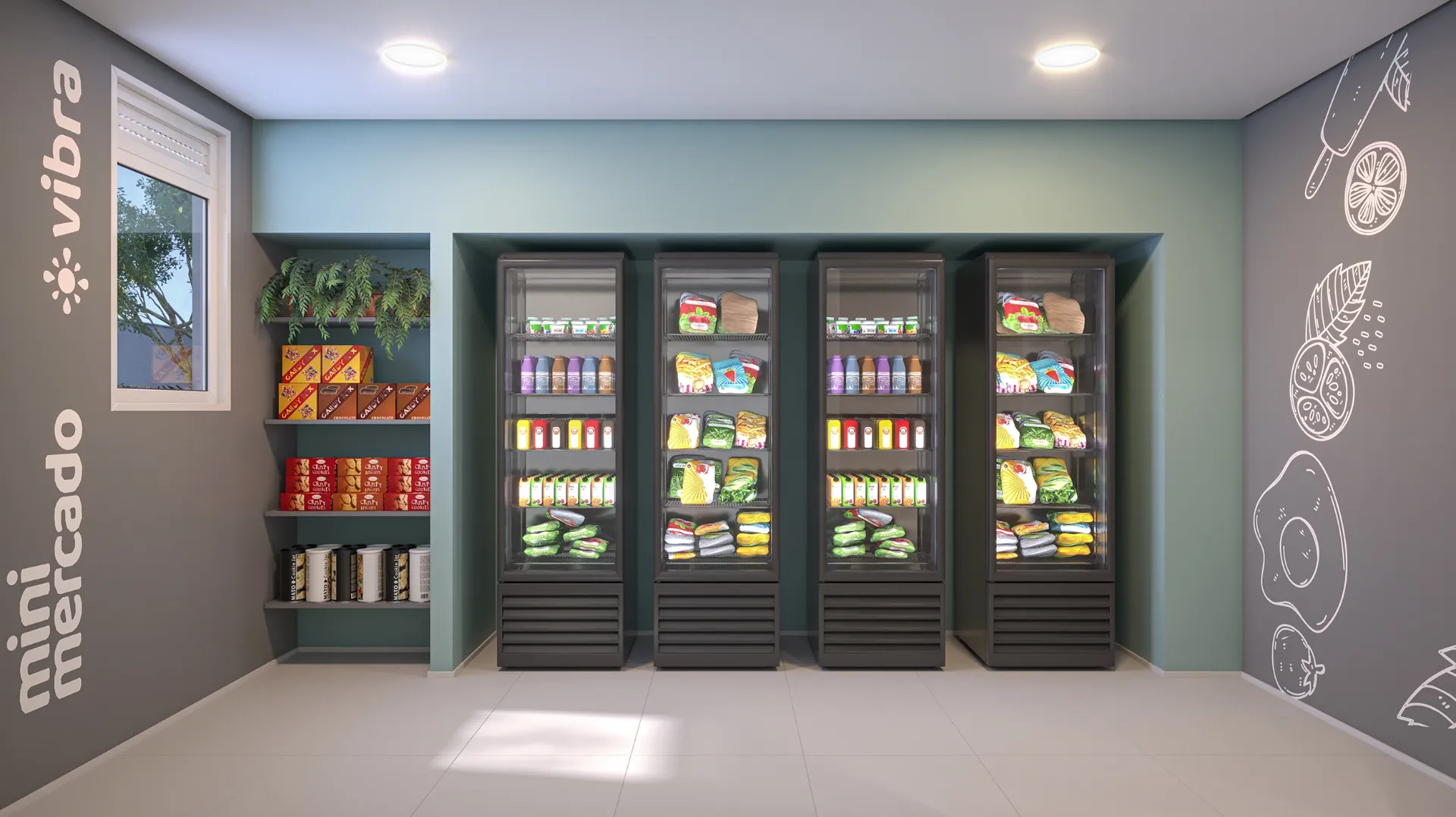 Vibra Origem Mooca, espaço para mini mercado dentro do condomínio, iApartamentos CONQUISTA, Mooca